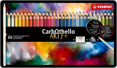 Комплект цветни моливи, Stabilo, CarbOthello ARTYplus, Метална кутия, 60 броя