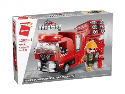 Set constructie, Qman, MineCity, Rachete de salvare, 130 piese
