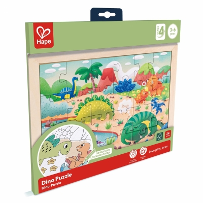 Дървен пъзел, Hape, Динозаври, 24 части