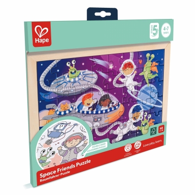 Дървен пъзел, Hape, Космически приятели, 48 части