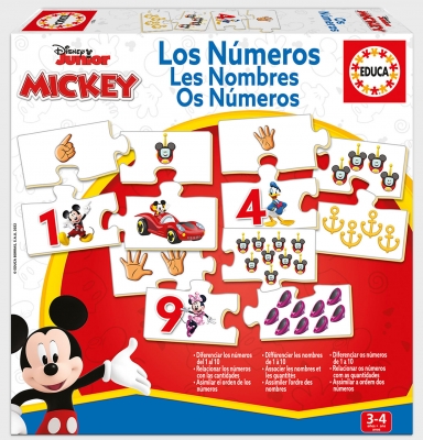 Образователен пъзел, Educa, Mickey and Friends, Числа, 40 части