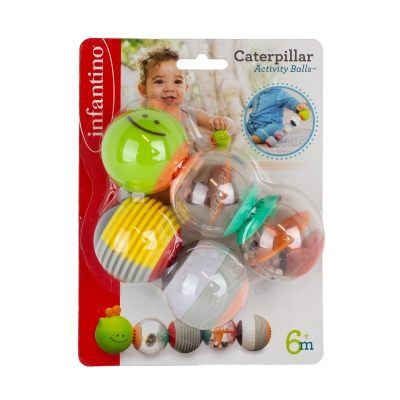 Комплект сензорни топки за игра, Infantino, Гъсеница