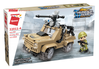 Constructor, Qman, Jeep militar cu tun, 162 de piese