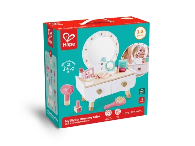 Дървена детска толетка за гримиране, Hape, 14 части 