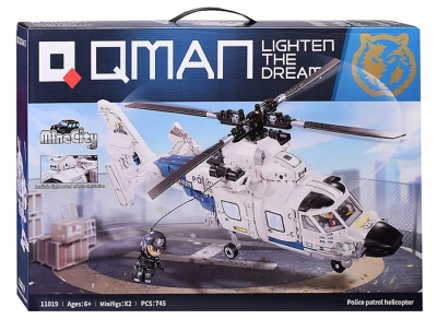 Constructor, Qman, MineCity, Police Patrol Helicopter, 745 parts