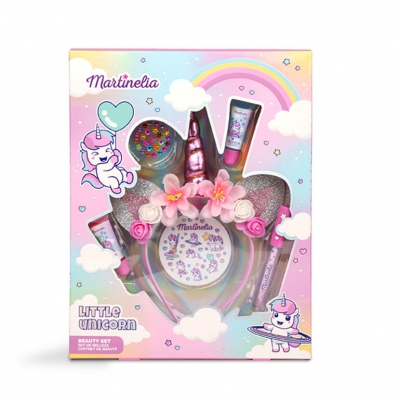 Lip gloss, tiara and sticker set, Martinelia, Unicorn, 6 pieces