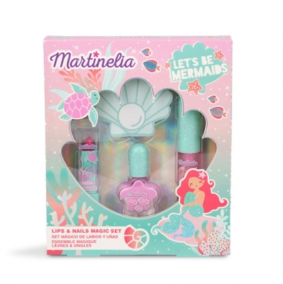 Cosmetic set for lips and nails, Martinelia, Mermaids, 4 pieces