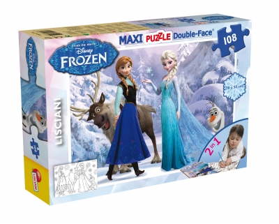 Пъзел, Lisciani, Frozen, Елза и Анна, Двулицев пъзел 108 части