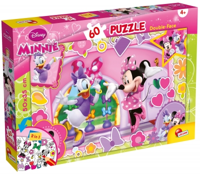 Пъзел, Lisciani, Mini Mouse, Двулицев пъзел 60 части