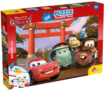 Пъзел, Lisciani, Cars, Двулицев пъзел 108 части