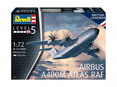 Prefab model, Revell, British legends, Airbus A400M Atlas RAF, 212 parts