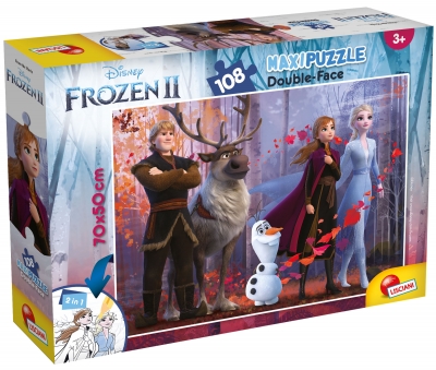 Пъзел, Lisciani, Frozen 2, Двулицев пъзел 108 части