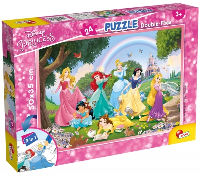Puzzle, Lisciani, Princesses, Double-sided puzzle 24 pieces