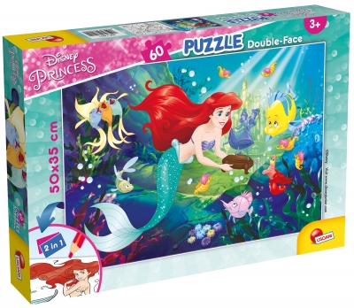 Пъзел, Lisciani, Disney Princess, Ариел, Двулицев пъзел 60 части