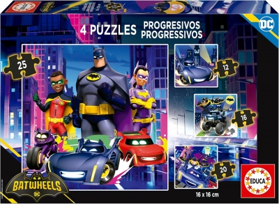 Прогресивен пъзел, Educa, Batman, 4 в 1, 12/16/20/25 части