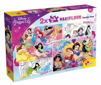 Пъзел, Lisciani, Disney Princess, Двулицев пъзел 2 х 24 части