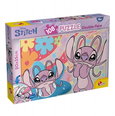 Пъзел, Lisciani, Stitch, Двулицев пъзел, 108 части