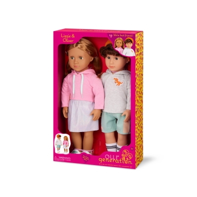 Set de papusi, Battat, Our Generation, Lizzie si Oliver, 46 cm