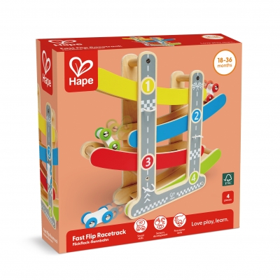 Дървен комплект, Hape, Цветна писта с колички