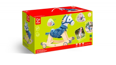 Jucărie din lemn, Hape, Leagăn Unicorn 3 în 1, 67,6 x 37 x 50 cm