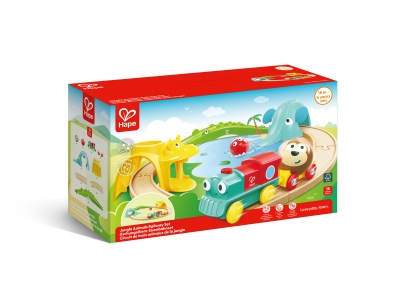 Железопътен комплект, Hape, Животни от джунглата, 15 части