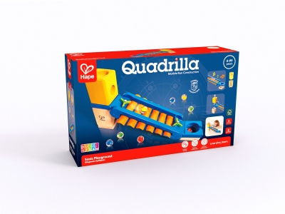 Комплект дървена писта, Hape, Quadrilla, Музикална пързалка, 5 части