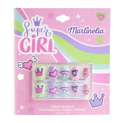 Козметичен комплект, Martinelia, Super Girl, Изкуствени нокти, 10 броя