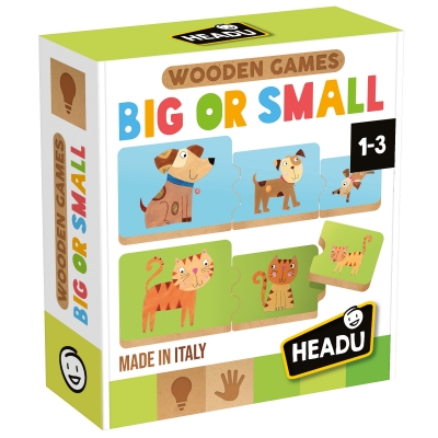 Puzzle educativ din lemn, Headu, Mare sau mic