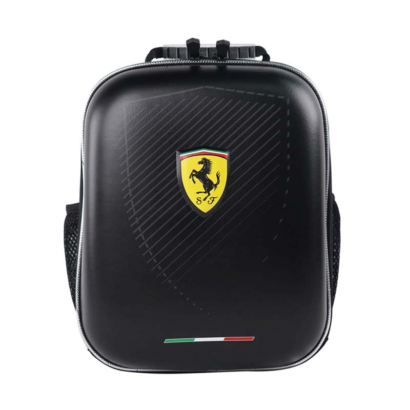 Комплект детска раница Ferrari с футболна топка, Черен, 30 х 25 х 18 см