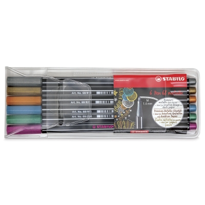 Set of felt-tip pens, Stabilo, Pen 68 Metallic, 6 colors