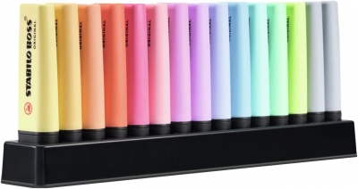 Комплект текст маркери, Stabilo, Boss Original Pastel Deskset, 15 цвята
