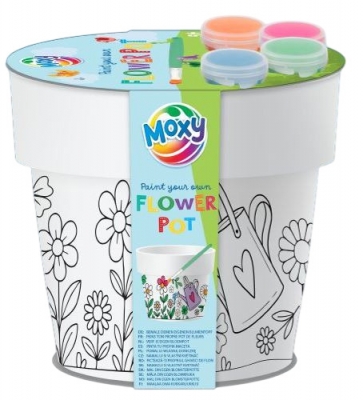 Creative kit, Totum, Paint your own flower pot, FlowersРазвива фината моторика и въображението. Можете да създадете уникален дизайн за растение. Комплектът съдържа 4 цвята боички и четка.
