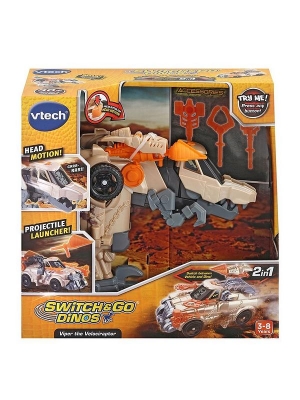 Интерактивна играчка, Vtech, Трансформер Viper, Автомобил и Динозавър Велосираптор 2 в 1