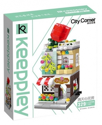 Constructor, Qman, The Game Continues, Red Rose Flower Shop, 329 pieces