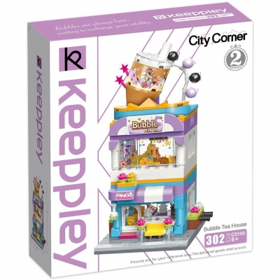 Конструктор, Qman, Keeppley, Магазин за чай, 302 части