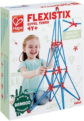 Bamboo Construction Set, Hape Flexistix, Eiffel Tower, 62 pieces