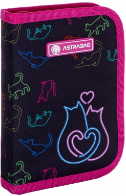 Единичен несесер, Astra, Котешка любов, С аксесоари, 20 х 14 х 3.5 см