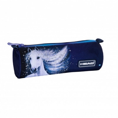 School Cylindrical Toiletry Bag, Head, Galactic Unicorn, 22 x 8 x 8 cm