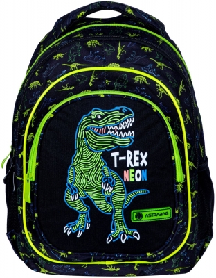 Ученическа раница, Astra, T-Rex Neon, 39 x 28 x 15 cm