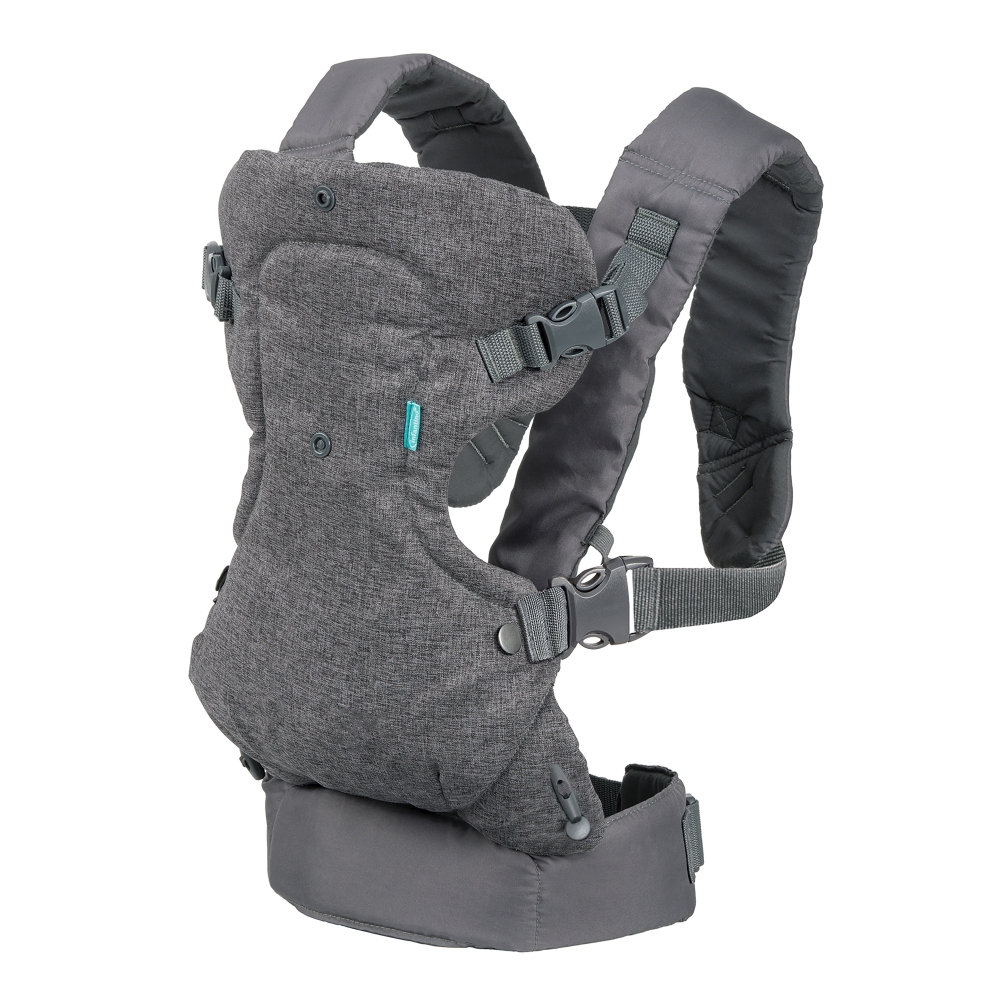 Marsupiu ergonomic pentru bebeluși, Infantino, Flip 4 în 1, Gri, de la 3,6 la 14,5 kg.