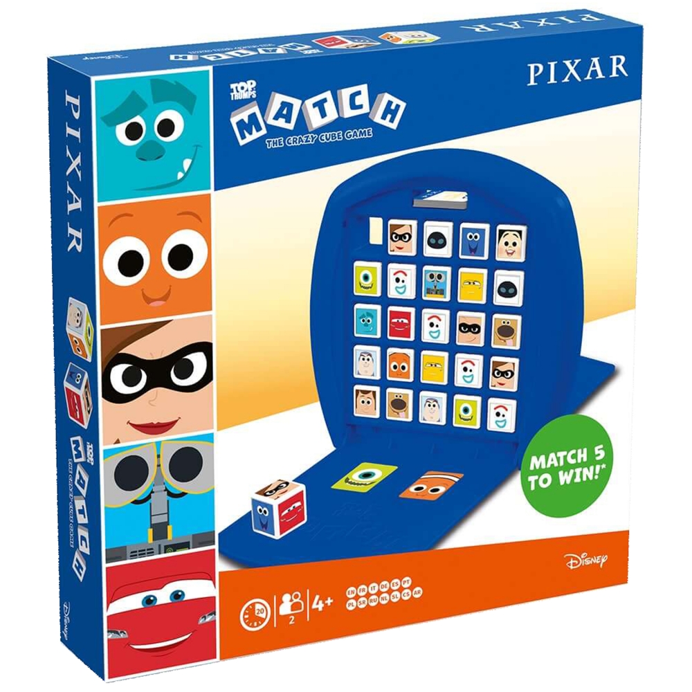 Joc de societate Top Trumps Match Pixar, 2 jucatori, +4 ani, Multicolor