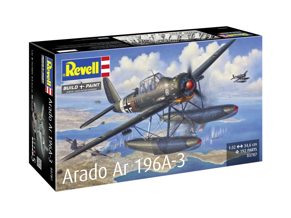 Aeromodel Arado Ar196A-3 Seaplane, la scara 1:32 (nivel 5), cu 192 piese