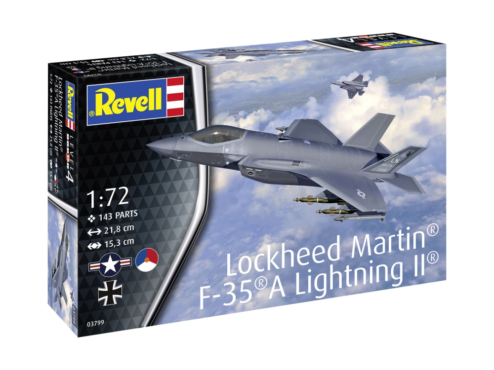 Macheta de asamblare, Revell, avion de vanatoare Lockheed Martin F-35 A Lightning II, 143 de piese