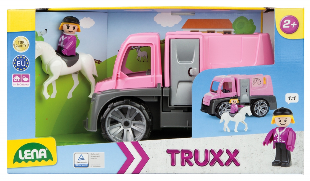 Cărucior de jucărie, Lena, Camion de transport cai cu accesorii, Truxx 29 cm