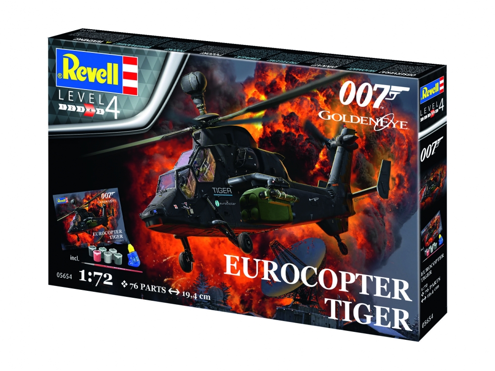Set de asamblare, Revell, Eurocopter Tiger, James Bond 007 GoldenEye, 76 piese