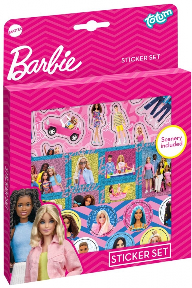 Set de stickere, Totum, Barbie, 4 parti