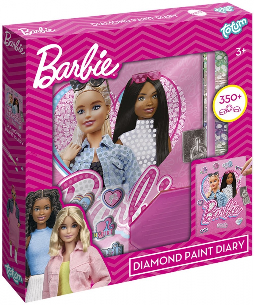 Trusă creativă, Totum, Barbie, Decorează-ți propriul jurnal secret cu diamante