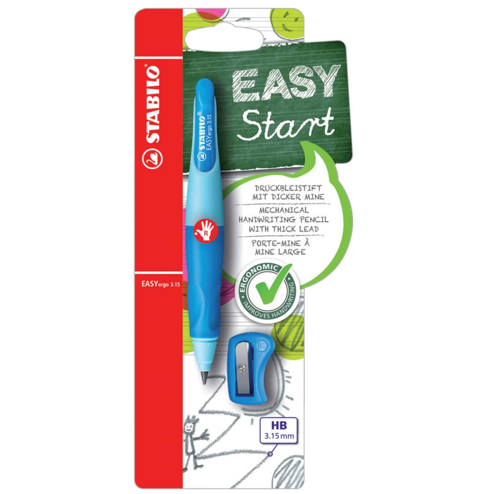Creion mecanic, STABILO, EASYergo 3.15 Start (R), Dreptaci, Albastru