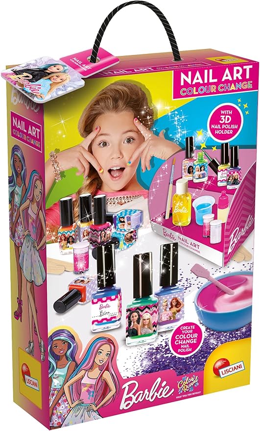 Trusa creativa, Lisciani, Barbie, lacuri de unghii DIY