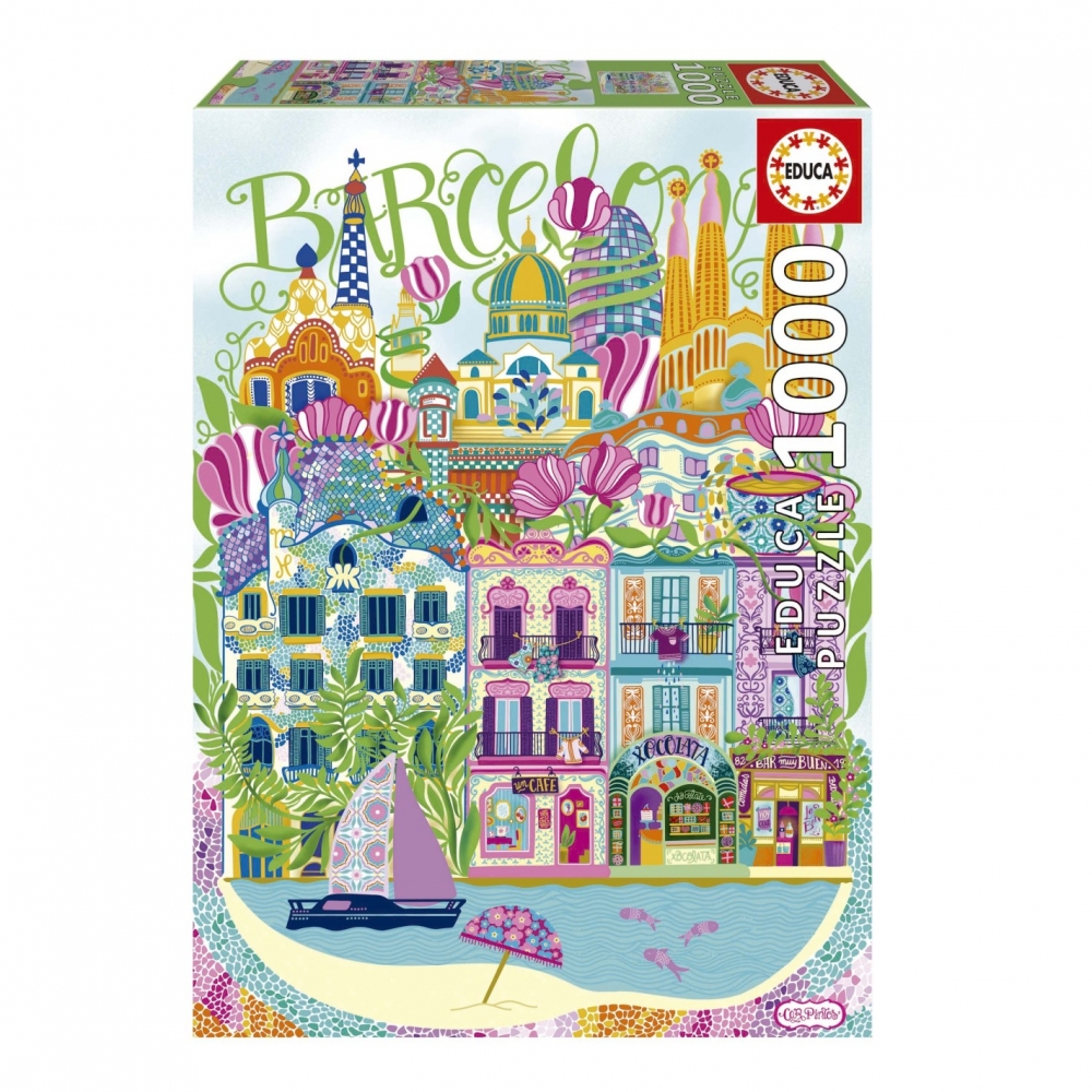 Puzzle, Educa, Barcelona, ​​Car Pintos, 1000 piese